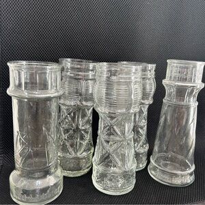 Red Lobster Tumblers Set Of 5 Clear 3-Criss Cross 1-Clipper 1- Lighthouse 16 Oz